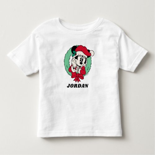 Minnie Mouse  Cute Holiday Wreath Toddler T_shirt