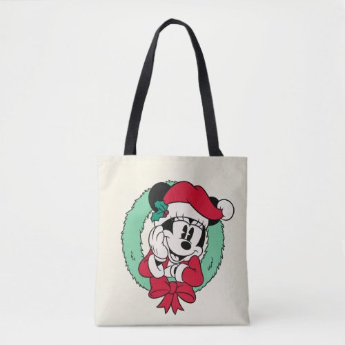 Minnie Mouse  Cute Holiday Wreath Tote Bag
