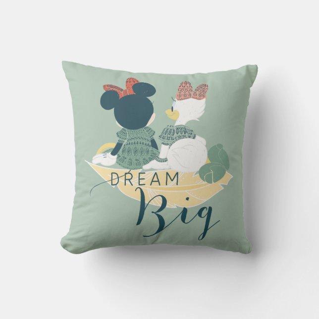 Minnie Mouse & Daisy Duck | Dream Big Throw Pillow (Front)