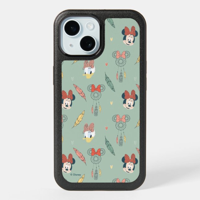 Minnie Mouse & Daisy Duck | Dream Catcher Pattern iPhone 15 Case (Back)