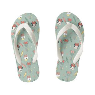 Minnie Mouse & Daisy Duck Dream Catcher Pattern Kid's Flip Flops