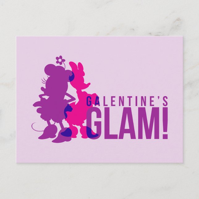 Minnie Mouse & Daisy Duck | Galentine's Glam! Postcard (Front)