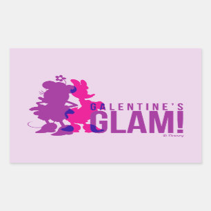Minnie Mouse & Daisy Duck   Galentine's Glam! Rectangular Sticker