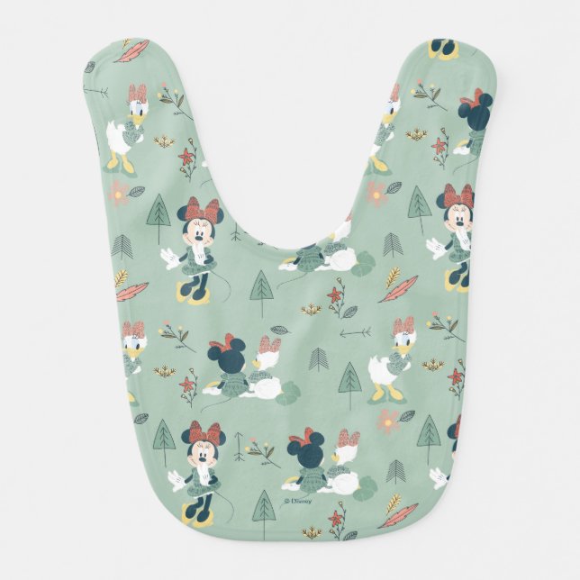 Minnie Mouse & Daisy Duck | Let's Get Away Pattern Bib (Front)