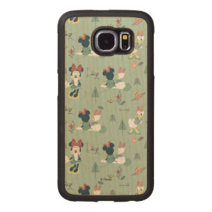 Minnie Mouse & Daisy Duck   Let's Get Away Pattern Carved Wood Samsung Galaxy S6 Case