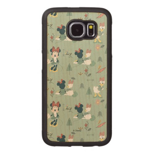 Minnie Mouse  Daisy Duck  Lets Get Away Pattern Carved Wood Samsung Galaxy S6 Case