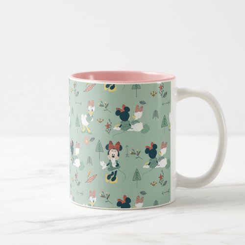 Minnie Mouse  Daisy Duck  Lets Get Away Pattern Two_Tone Coffee Mug