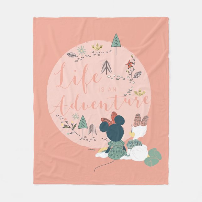 Minnie Mouse & Daisy Duck | Life is an Adventure Fleece Blanket (Front)