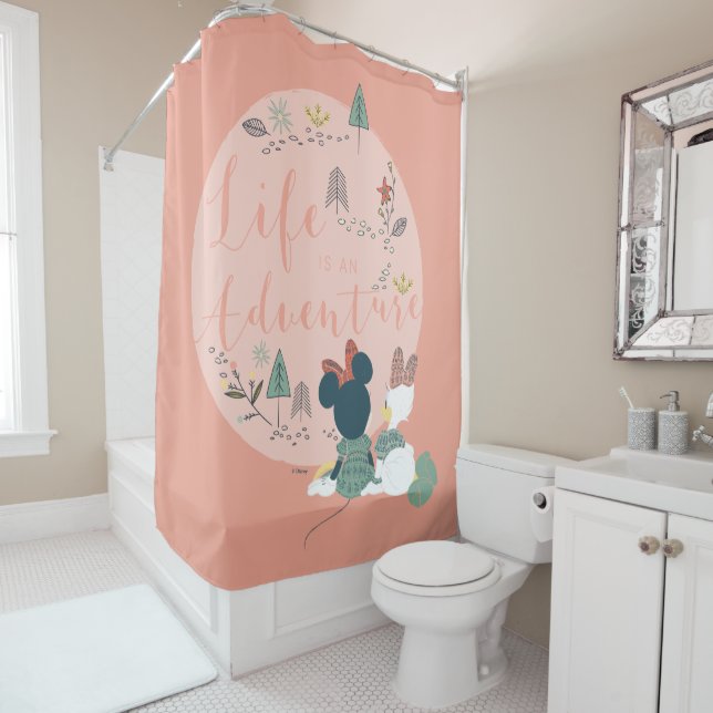 Minnie Mouse & Daisy Duck | Life is an Adventure Shower Curtain (In Situ)