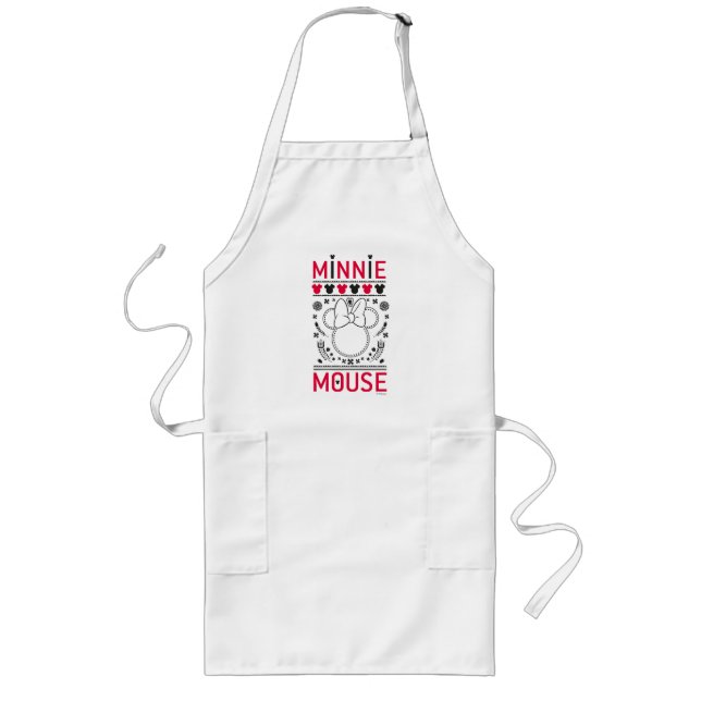 Minnie Mouse | Decoration Pattern Long Apron (Front)