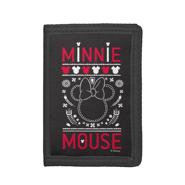 Minnie Mouse | Decoration Pattern Tri-fold Wallet (Front Vertical)