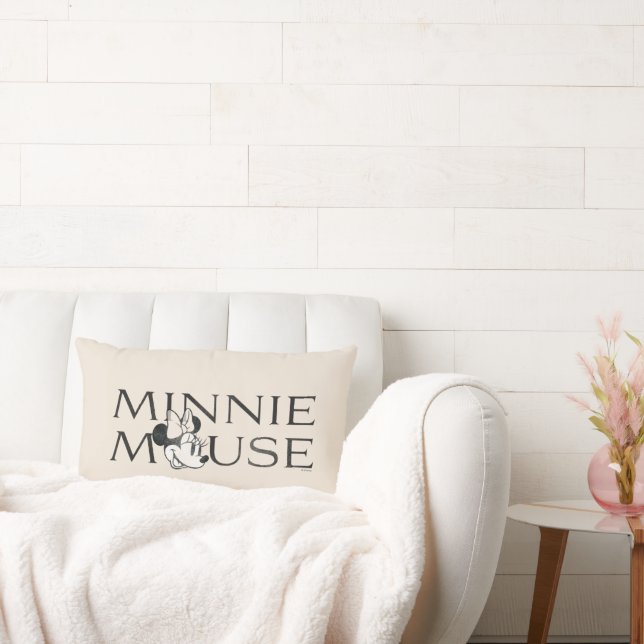 Minnie Mouse | Distressed Text Lumbar Pillow (Couch)