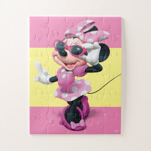 Minnie Mouse Diva With Sunglasses Jigsaw Puzzle