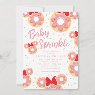 Minnie Mouse   Donut Baby Sprinkle - Baby Shower Invitation