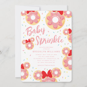 Simple Modern Minnie Mouse Baby Shower Invitation