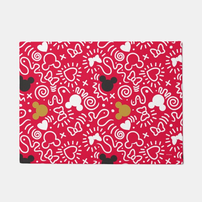 Minnie Mouse | Doodle Pattern Doormat (Front)