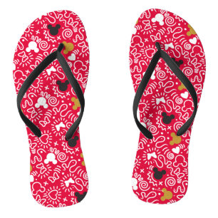 Minnie Mouse   Doodle Pattern Flip Flops