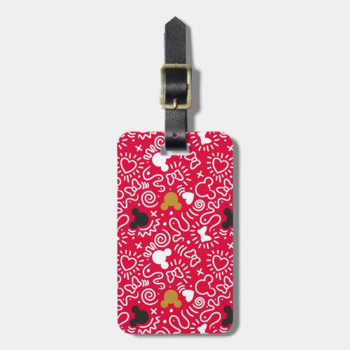 Minnie Mouse  Doodle Pattern Luggage Tag