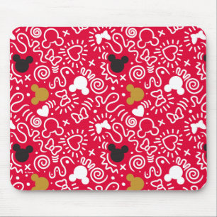 Minnie Mouse Doodle Pattern Mouse Pad