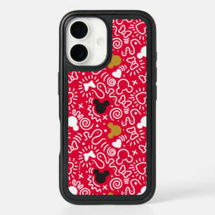 Minnie Mouse Doodle Pattern iPhone 16 Case