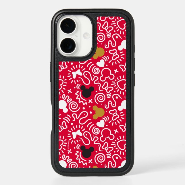 Minnie Mouse | Doodle Pattern Otterbox iPhone Case (Back)