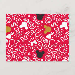 Minnie Mouse   Doodle Pattern Postcard