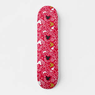 Minnie Mouse   Doodle Pattern Skateboard