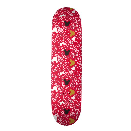 Minnie Mouse | Doodle Pattern Skateboard | Zazzle.com