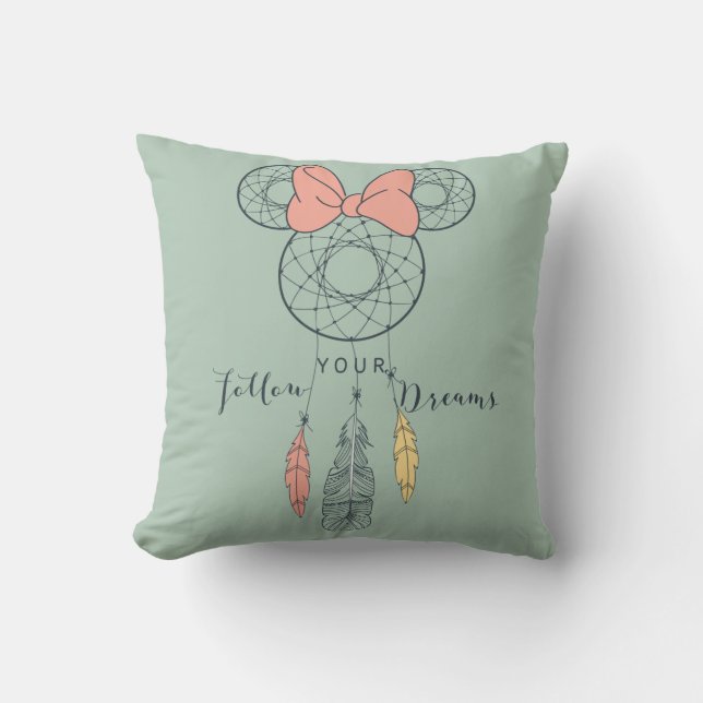 Minnie Mouse Dream Catcher | Follow Your Dreams Throw Pillow (Front)