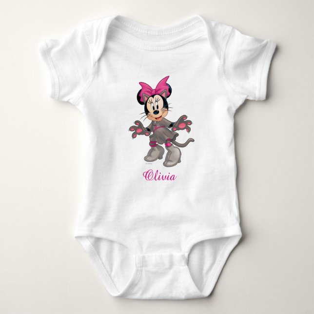 Minnie Mouse Dressed as Cute Cat Baby Bodysuit (Front)