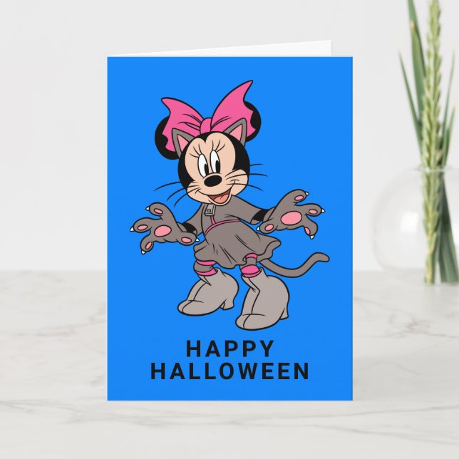 Minnie Mouse Dressed as Cute Cat Card (Front)