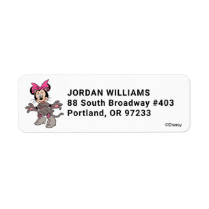 Minnie Mouse Dressed as Cute Cat Label