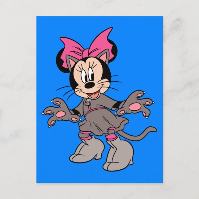 Minnie Mouse Dressed as Cute Cat Postcard (Front)