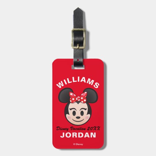 Minnie Mouse Emoji  Family Vacation Luggage Tag
