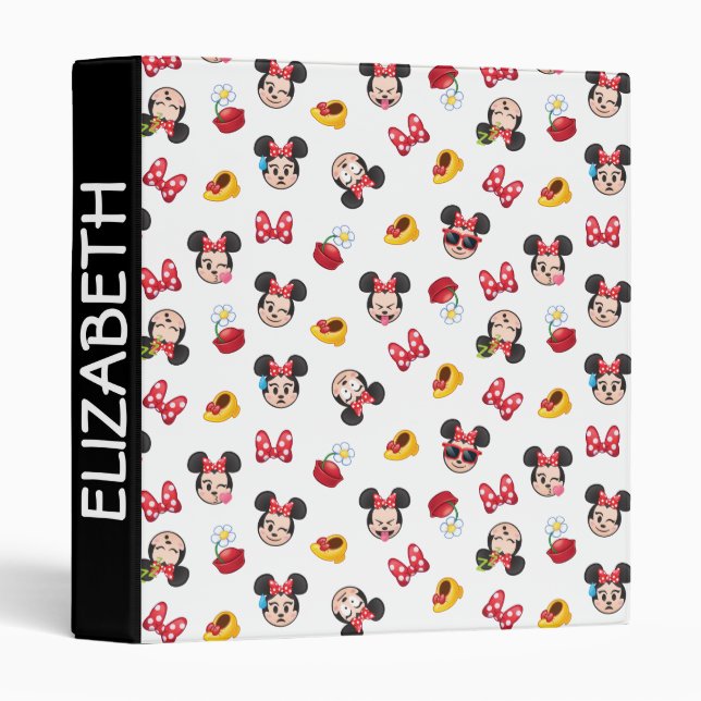 Minnie Mouse Emoji Pattern Binder (Front/Spine)