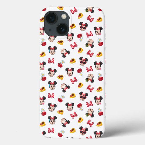 Minnie Mouse Emoji Pattern iPhone 13 Case