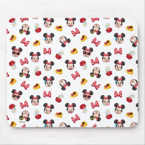 Minnie Mouse Emoji Pattern Mouse Pad
