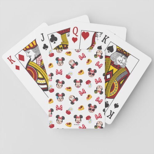 Minnie Mouse Emoji Pattern Playing Cards