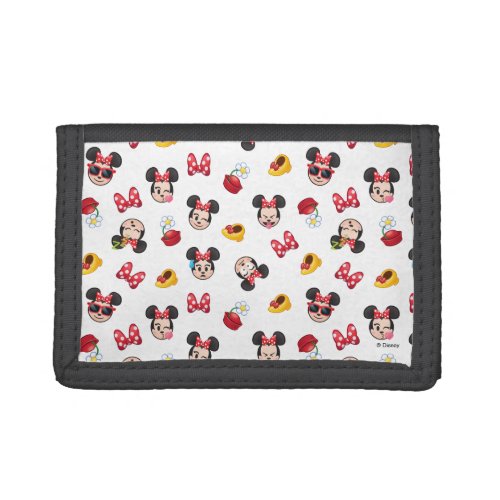Minnie Mouse Emoji Pattern Trifold Wallet