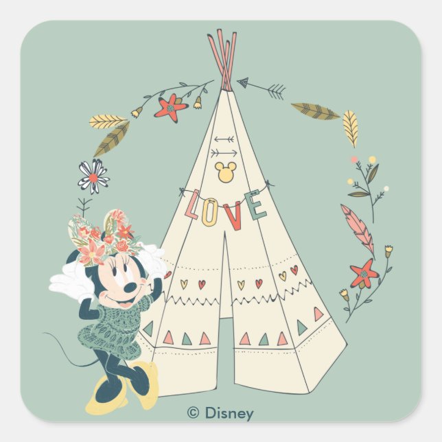 Minnie Mouse | Festival Fun Square Sticker (Front)