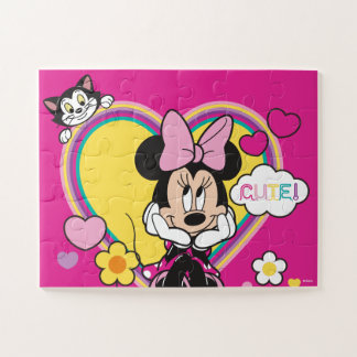 Minnie Mouse & Figaro Cutie Hearts Jigsaw Puzzle