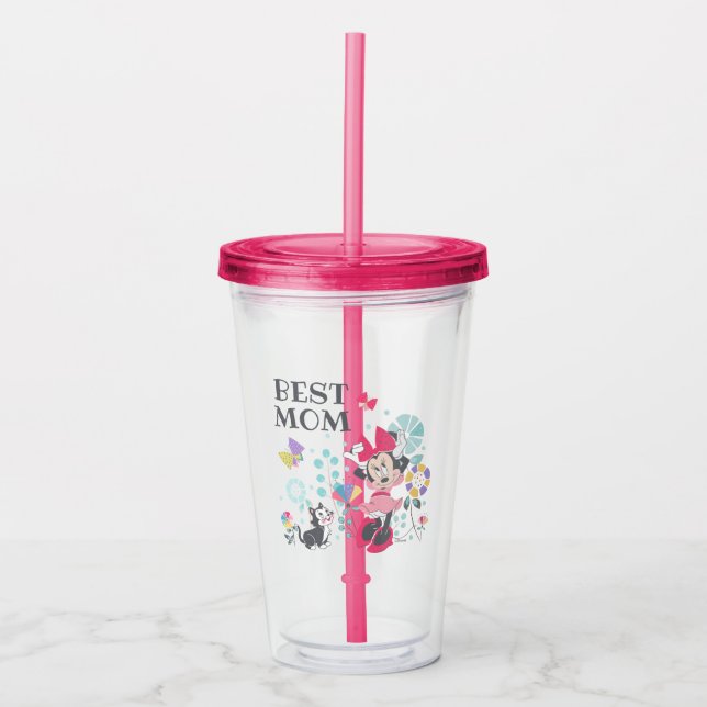 Minnie Mouse & Figaro - Happy Mother's Day Acrylic Tumbler (Front)
