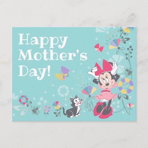 Minnie Mouse  Figaro _ Happy Mothers Day Postcard