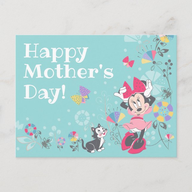 Minnie Mouse & Figaro - Happy Mother's Day Postcard (Front)