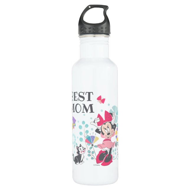 Minnie Mouse & Figaro - Happy Mother's Day Stainless Steel Water Bottle (Front)