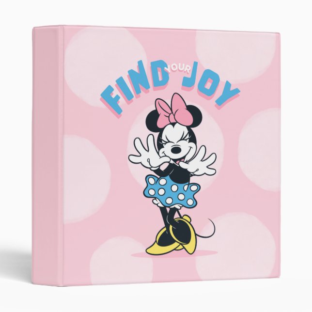 Minnie Mouse Find Your Joy 3 Ring Binder (Front/Spine)