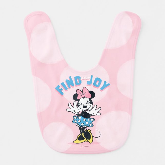 Minnie Mouse Find Your Joy Baby Bib (Front)