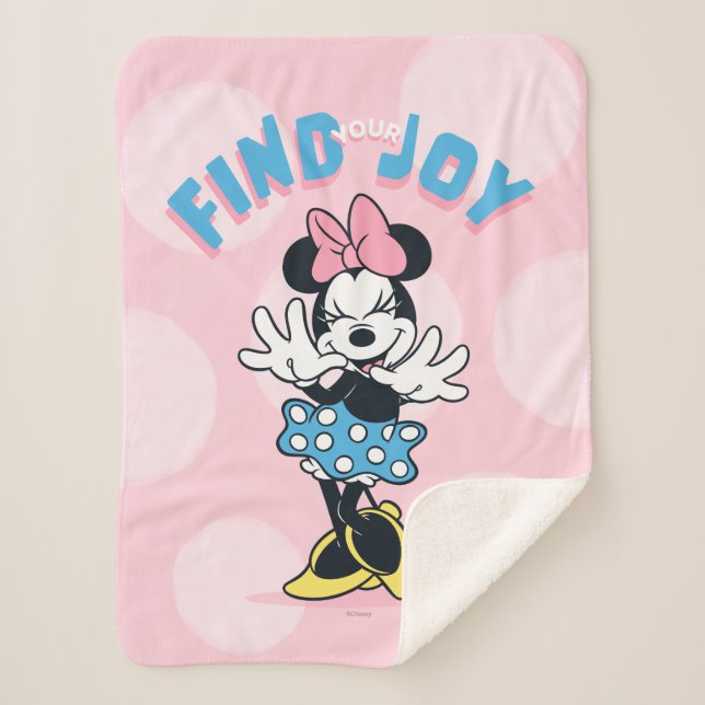 Minnie Mouse Find Your Joy Sherpa Blanket (Front)