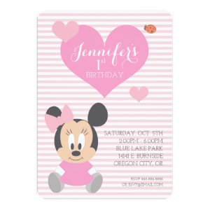 Minnie Mouse | First Birthday Card