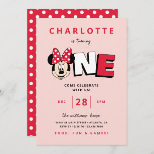 Biglietti d'invito festa compleanno Minnie personalizzati con buste M2